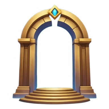 universe gate object icon, gigantic cosmic portal doorway, swirling galaxy energy inside, glowing starry aura, mystical space runes, fantasy sci-fi style, 3D cartoon, mobile game icon style, centered, clean background, no text, no watermark sticker
