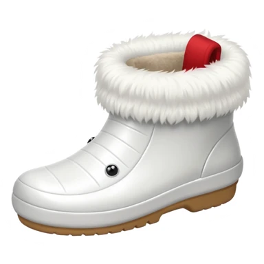 white crocks with fur lining in white color sticker