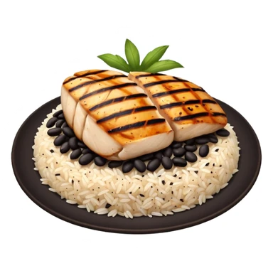 Rice with beans and chicken breast  sticker