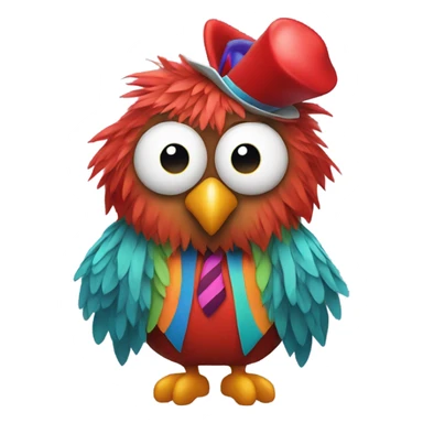 An owl dressed like a clown  sticker