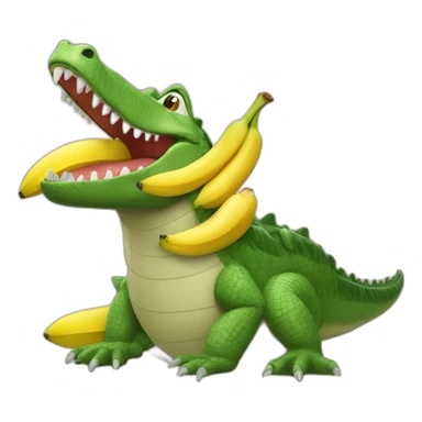 crocodile with banana in his mouth sticker