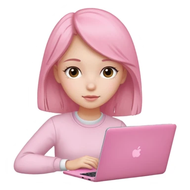  Girly stuff pink soft laptop assigment and clean girl vibes sticker