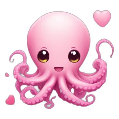 Cute  kraken making hearts  sticker