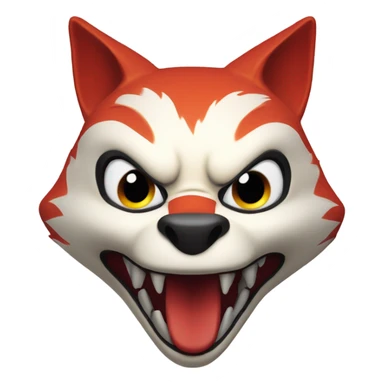 Red Kitsune mask shocked face sticker