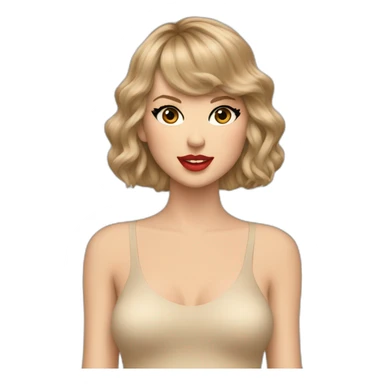 Taylor swift in a beige bodysuit sticker