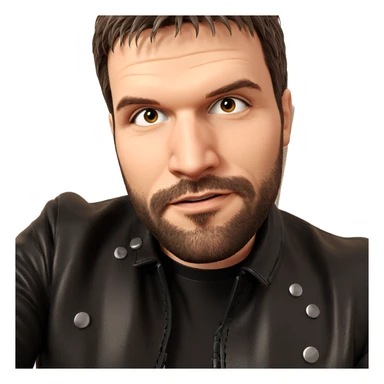 bearded guy in leather jacket sticker