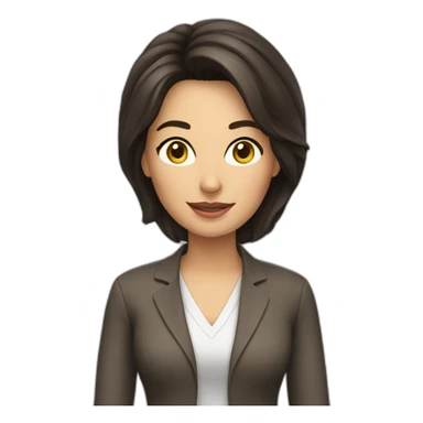 brunette teacher sticker