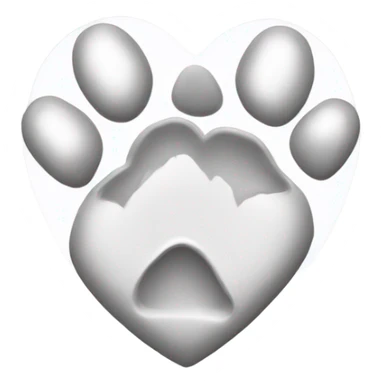 White heart with dog's paw sticker