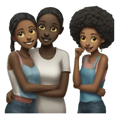 a black rat in the company of two beautiful young African girls sticker