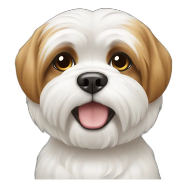 shi tzu white and caramel sticker