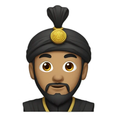 Mongol Sultan, Black Kingly Turban, Black Kingly Clothing  sticker
