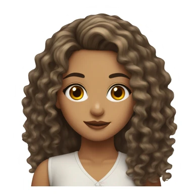 Turkish girl wit make up on and long curly hair sticker