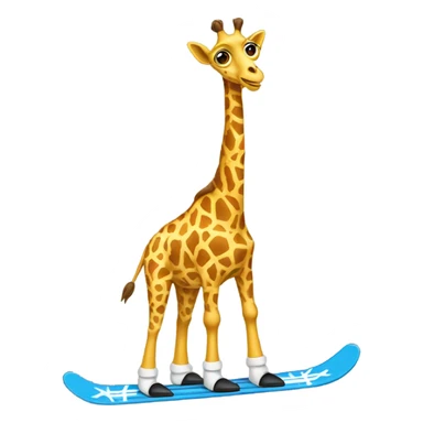 Skiing giraffe sticker