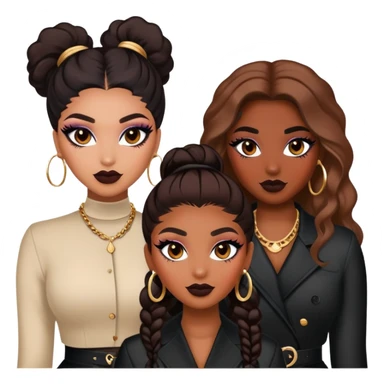 Boujy baddie different best friends, trendy heavy makeup sticker