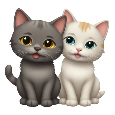 2 cats cute  sticker