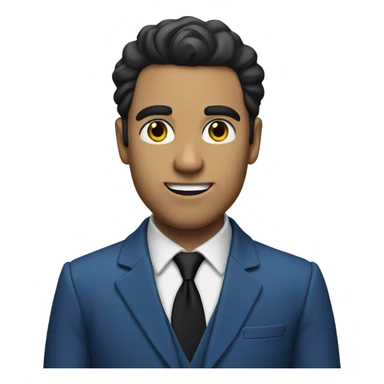 Tan Man with dark hair and eyes blue suit and black tie preaching  sticker
