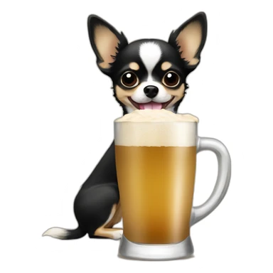 A black and beige hairy chihuahua drinking argentinian mate sticker