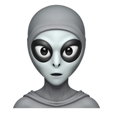 an gray alien wearing mask sticker