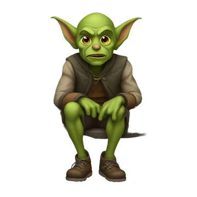 Goblin sitting on a bench sticker