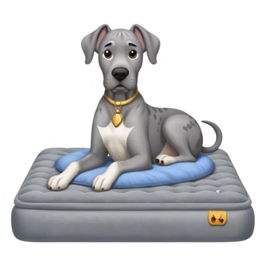 Gray Great Dane on king size mattress floppy ears sticker