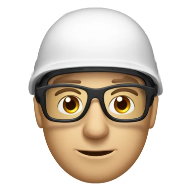 Caucasian man wearing ski mask a safety helmet, earplugs and glasses  sticker