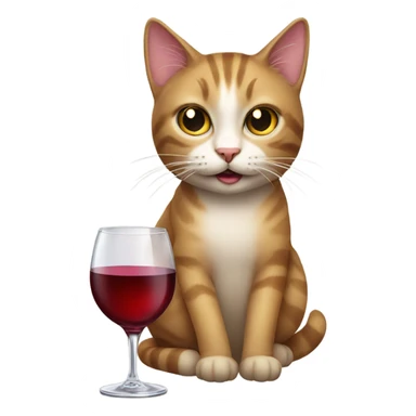 Cat drink wine sticker