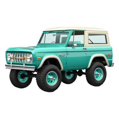 turquoise green classic ford bronco with slot alminum wheels sticker