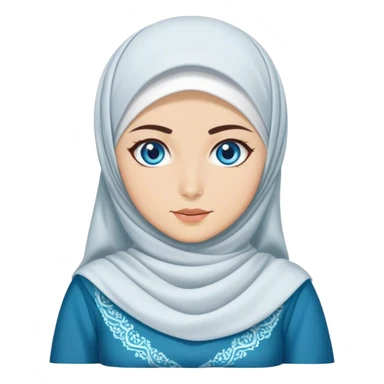 Turkish beautiful finish Konya girl blue eyes with hijab and wave dress sticker