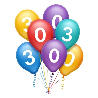 Balloons that say 30  sticker