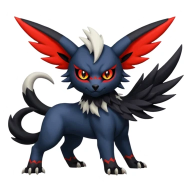 Handsome cool badass edgy Absol-Litten-Zorua-Giratina-Yveltal-Pokémon-Fakémon-fusion-hybrid-creature sticker