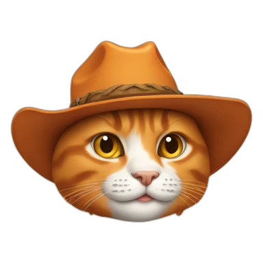 Orange cat cowboy sticker