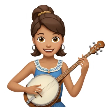 woman playing the banjo sticker