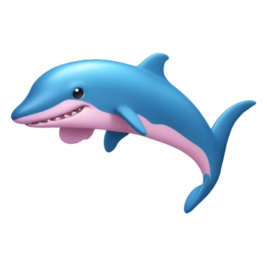 Pink dolphin on a blue shark sticker