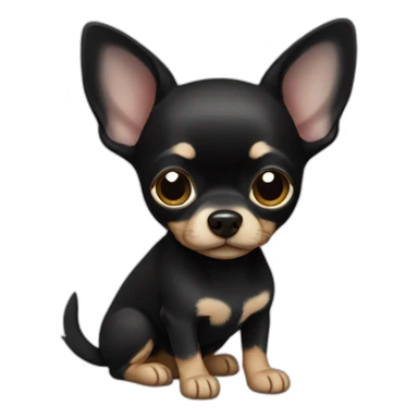 chihuahua color all black sticker