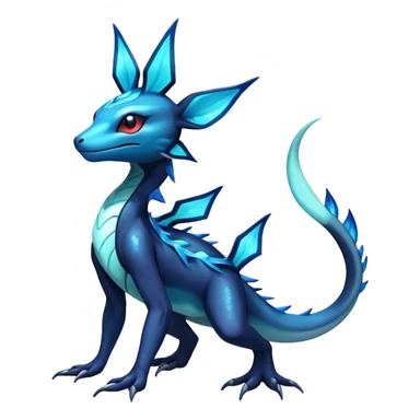 Colorful Dark Shiny Exotic Salandit-Aurorus-Glaceon-Fakémon-hybrid-creature (full body)  sticker