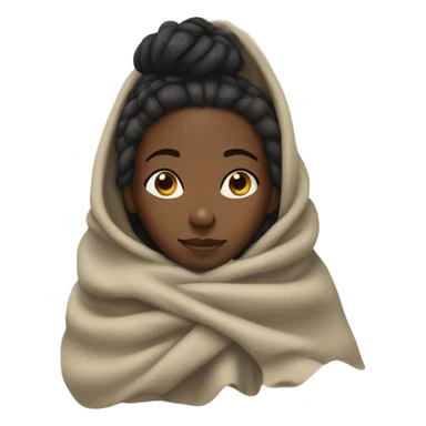 Black girl with dreadlocks wrapped in blanket sticker