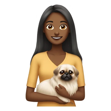 Women with Pekingese sticker