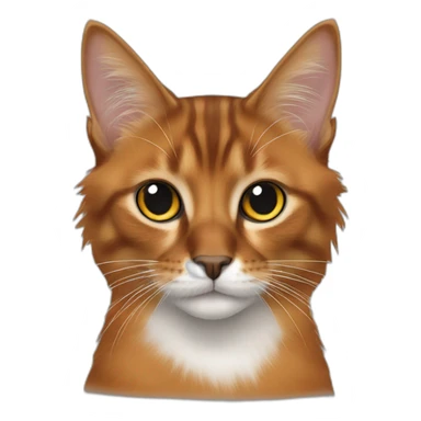 Orange, black and white Somali Cat sticker