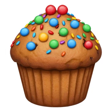 muffin with candy sticker