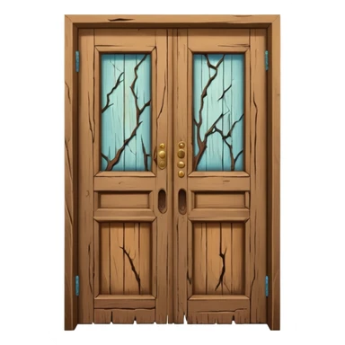 old cracked door sticker