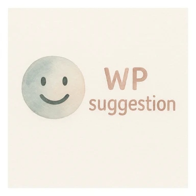 emoji with the text 'WP suggestion' in a watercolor art style, suitable for IT team Slack reactions sticker