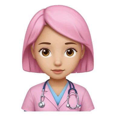 Girl doctor with baby pink scrubs sticker