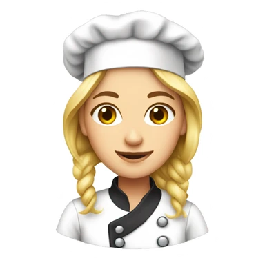 women chef white girl sticker