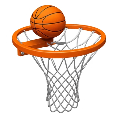 Basketball going through hoop net, viewed from above sticker
