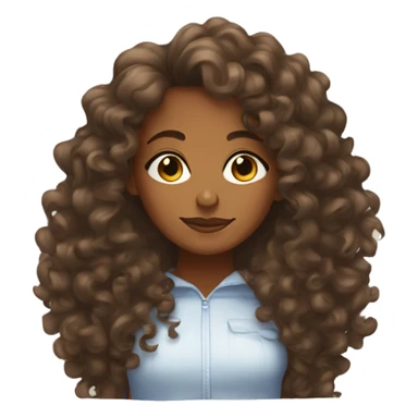 brown girl with curly hair laying face down  sticker