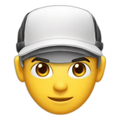 tête blanche, jeune gamer avec un casque micro, une casquette blanche, sans lunette sticker