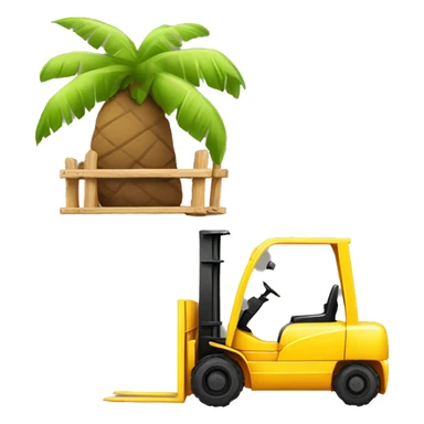 forklift in summer beach  sticker