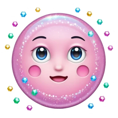 glitter flor rosa claro sticker