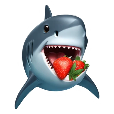 Shark eating strawberry sticker