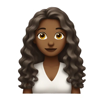 Solo brown girl with wavy long hair sticker